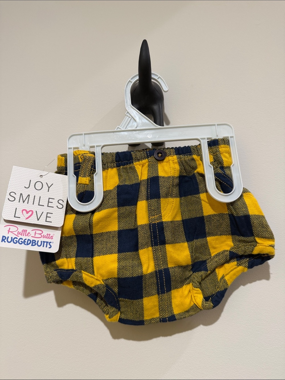 RuggedButts Yellow & Navy Plaid Diaper Cover